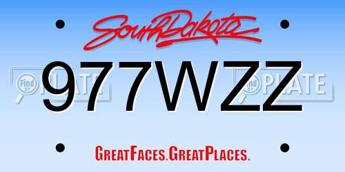977WZZ South Dakota License Plate