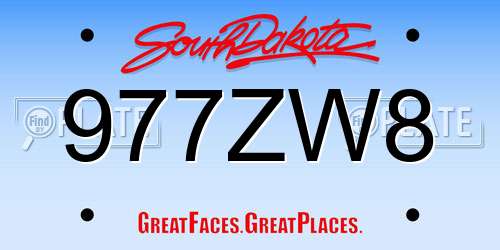 977ZW8 South Dakota License Plate