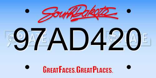 97AD420 South Dakota License Plate