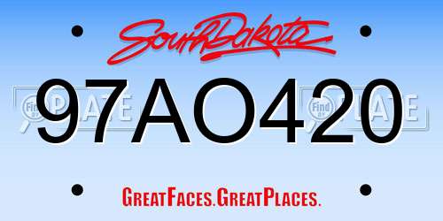 97AO420 South Dakota License Plate