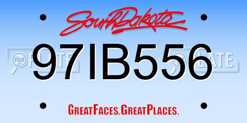 97IB556 South Dakota License Plate