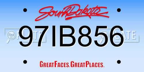 97IB856 South Dakota License Plate