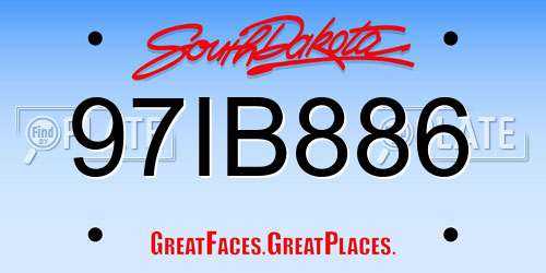 97IB886 South Dakota License Plate