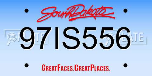97IS556 South Dakota License Plate