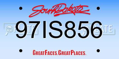 97IS856 South Dakota License Plate