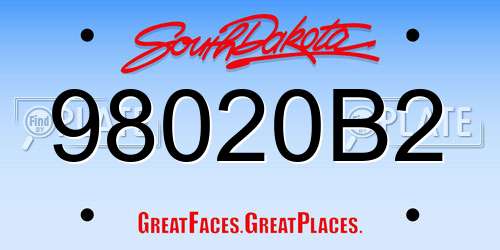 98020B2 South Dakota License Plate