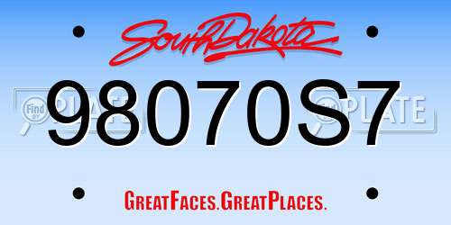 98070S7 South Dakota License Plate