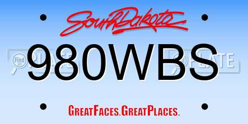980WBS South Dakota License Plate