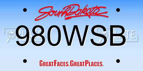980WSB South Dakota License Plate