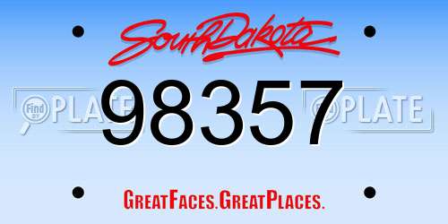 98357 South Dakota License Plate