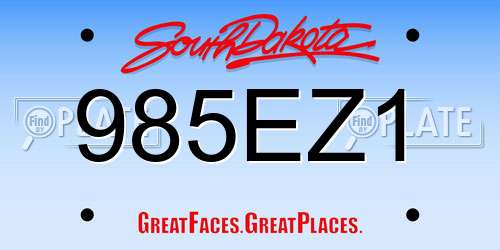 985EZ1 South Dakota License Plate