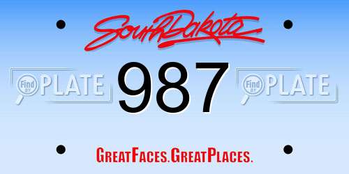 987 South Dakota License Plate