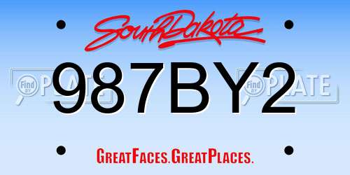 987BY2 South Dakota License Plate