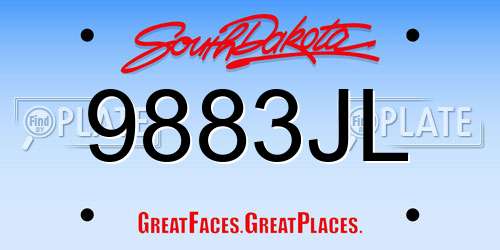 9883JL South Dakota License Plate