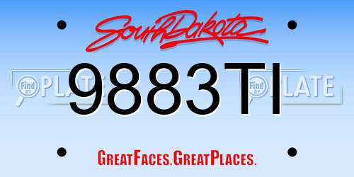 9883TI South Dakota License Plate