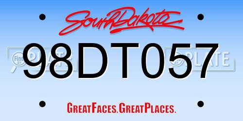 98DT057 South Dakota License Plate