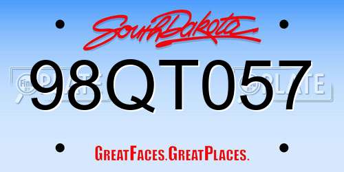 98QT057 South Dakota License Plate