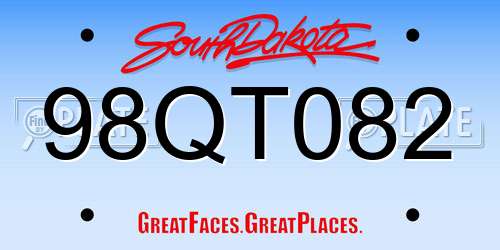 98QT082 South Dakota License Plate