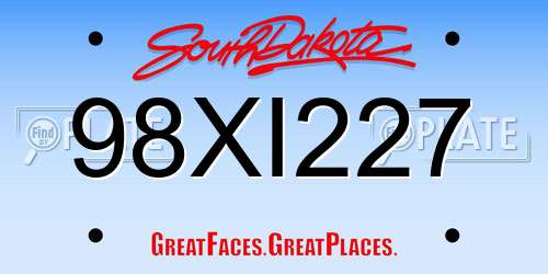 98XI227 South Dakota License Plate