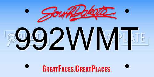 992WMT South Dakota License Plate