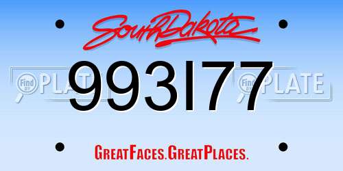 993I77 South Dakota License Plate