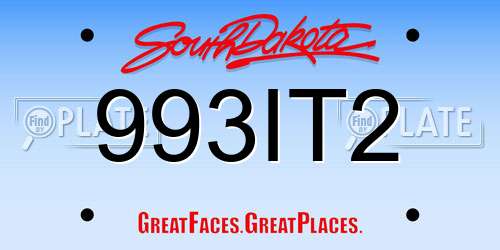 993IT2 South Dakota License Plate