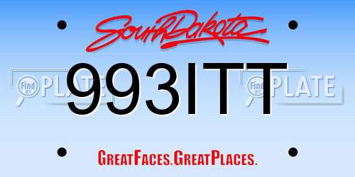 993ITT South Dakota License Plate