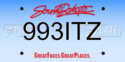 993ITZ South Dakota License Plate