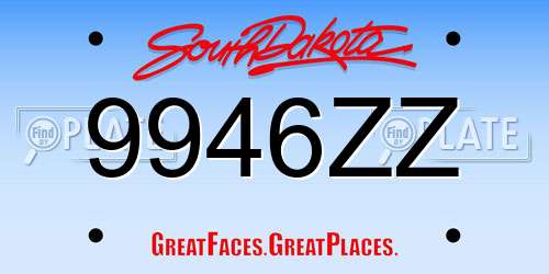 9946ZZ South Dakota License Plate