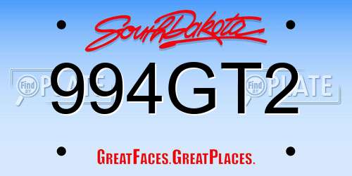 994GT2 South Dakota License Plate