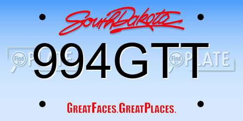 994GTT South Dakota License Plate