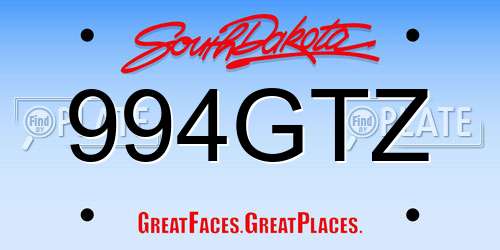 994GTZ South Dakota License Plate