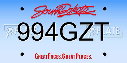 994GZT South Dakota License Plate
