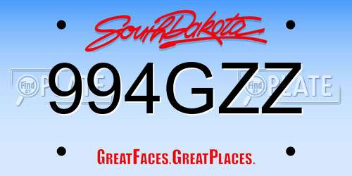 994GZZ South Dakota License Plate