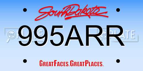 995ARR South Dakota License Plate