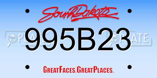 995B23 South Dakota License Plate