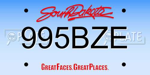 995BZE South Dakota License Plate