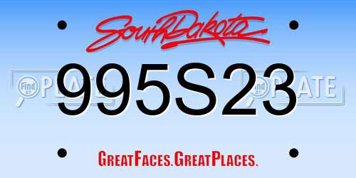 995S23 South Dakota License Plate