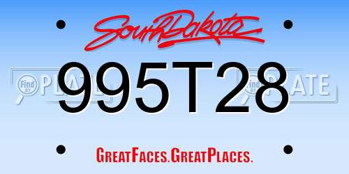 995T28 South Dakota License Plate