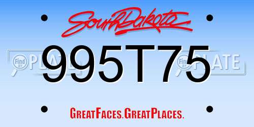 995T75 South Dakota License Plate