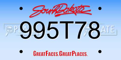 995T78 South Dakota License Plate
