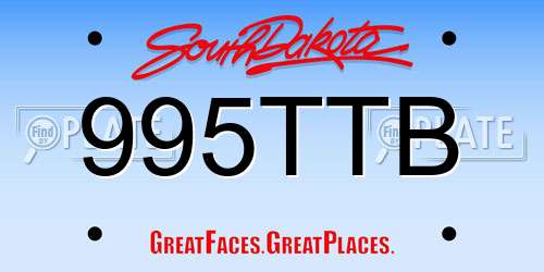 995TTB South Dakota License Plate