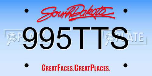995TTS South Dakota License Plate