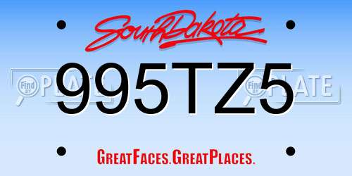 995TZ5 South Dakota License Plate