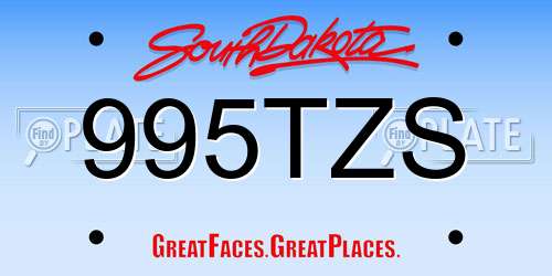 995TZS South Dakota License Plate