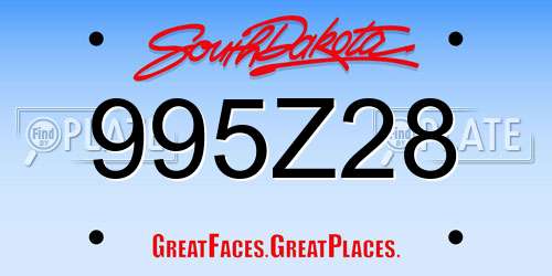 995Z28 South Dakota License Plate