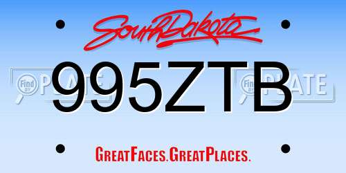 995ZTB South Dakota License Plate