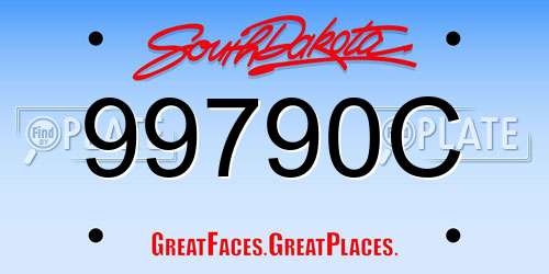 99790C South Dakota License Plate