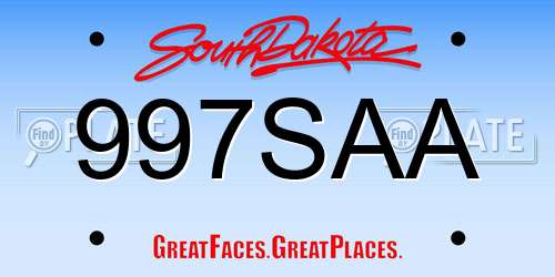 997SAA South Dakota License Plate