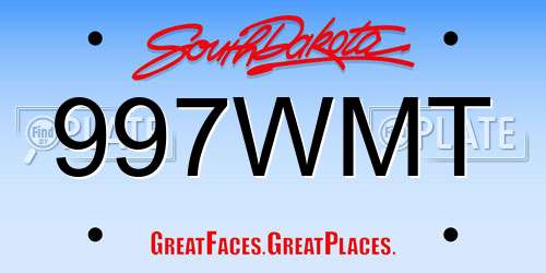 997WMT South Dakota License Plate